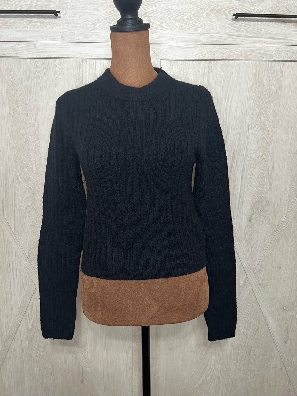 ✨ Madewell Ribbed Mockneck Crop Sweater Black Medium ✨